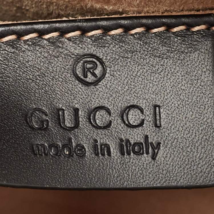 Pre Owned Gucci Black Leather Mini Web Chain Sylvie Shoulder Bag