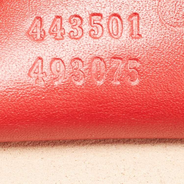 Pre Owned Gucci Red Matelasse Leather Medium GG Marmont Open Top Shoulder Bag 