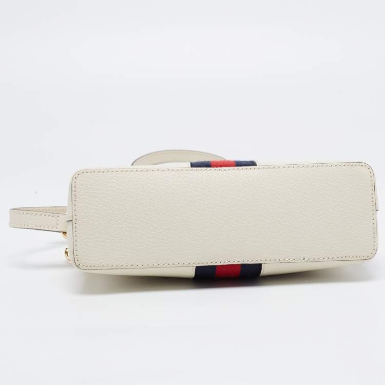 Pre Owned Gucci Off-White Leather Small Web Ophidia GG Shoulder Bag