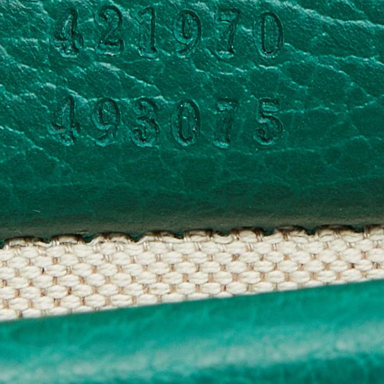 Pre Owned Gucci Green Leather Mini Dionysus Shoulder Bag