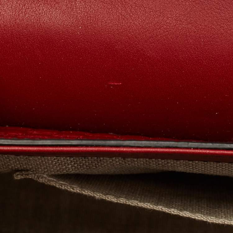 Pre Owned Gucci Dark Red Guccissima Leather Medium Emily Chain Shoulder Bag