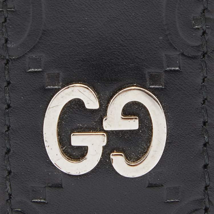 Pre Owned Gucci Black Guccisima Leather Money Clip