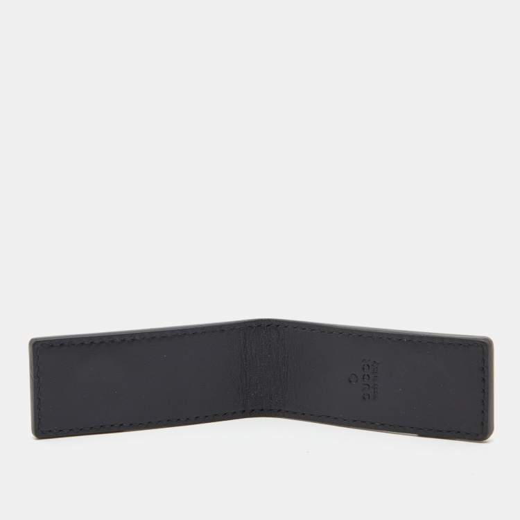 Pre Owned Gucci Black Guccisima Leather Money Clip