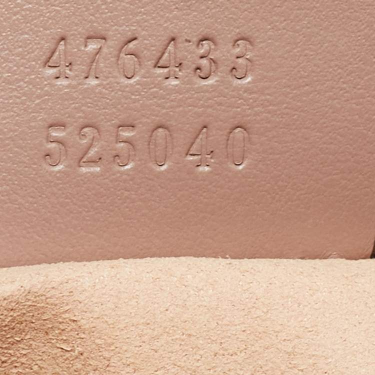 Pre Owned Gucci Old Rose Matelassé Leather Super Mini GG Marmont Shoulder Bag