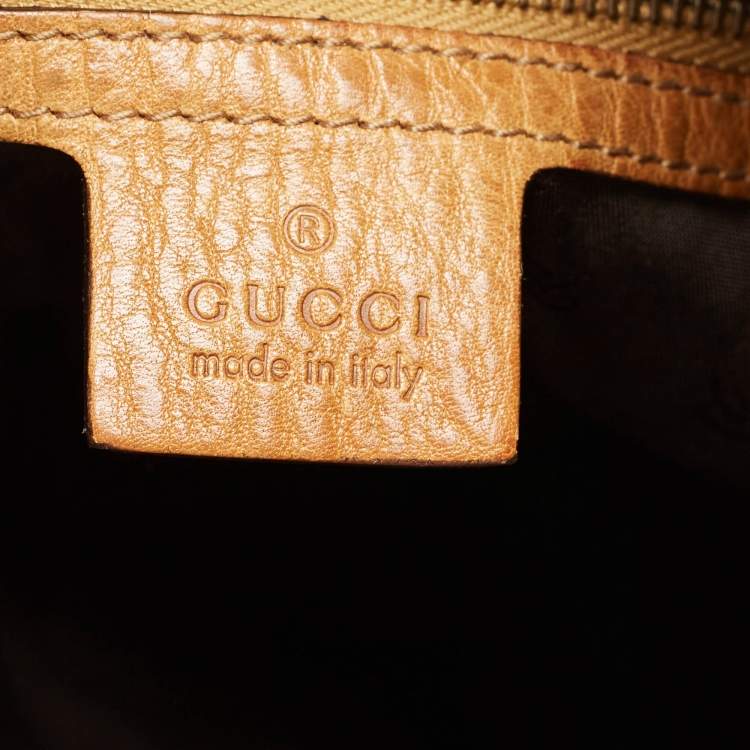 Pre Owned Gucci Tan/Mustard Yellow Leather and Suede Babouska Hobo
