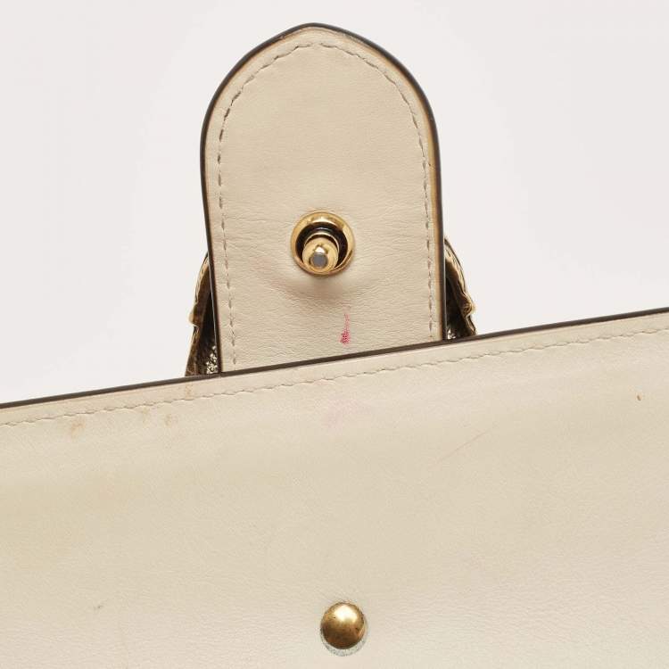 Pre Owned Gucci Tricolor Leather Medium Dionysus Bamboo Top Handle Bag