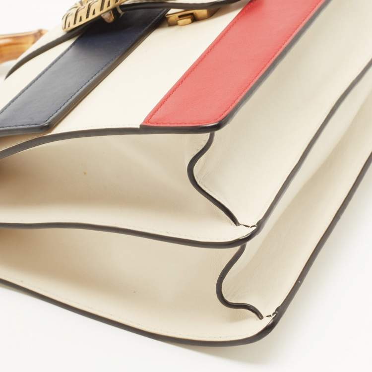 Pre Owned Gucci Tricolor Leather Medium Dionysus Bamboo Top Handle Bag