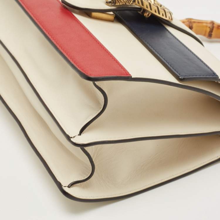 Pre Owned Gucci Tricolor Leather Medium Dionysus Bamboo Top Handle Bag