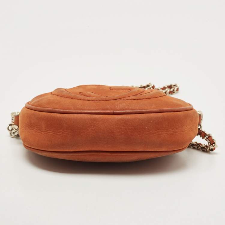 Pre Owned Gucci Brown Nubuck Mini Soho Disco Chain Crossbody Bag