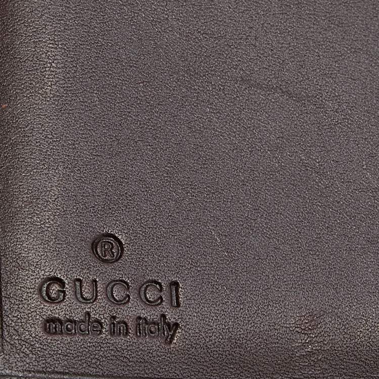 Pre Owned Gucci Brown Guccissima Leather French Wallet