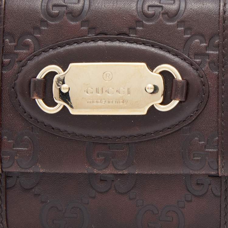 Pre Owned Gucci Brown Guccissima Leather French Wallet