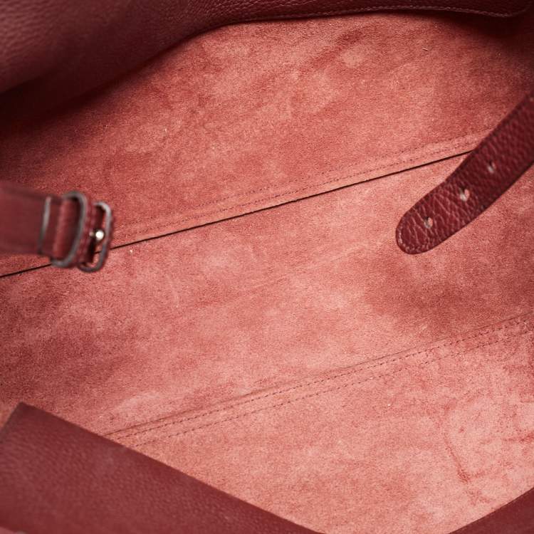 Pre Owned Gucci Burgundy Leather Jackie Tote