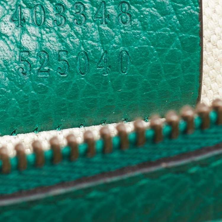 Pre Owned Gucci Green Leather Medium Dionysus Shoulder Bag
