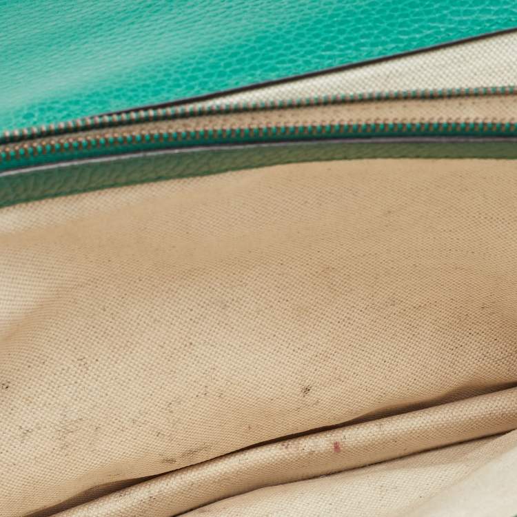 Pre Owned Gucci Green Leather Medium Dionysus Shoulder Bag
