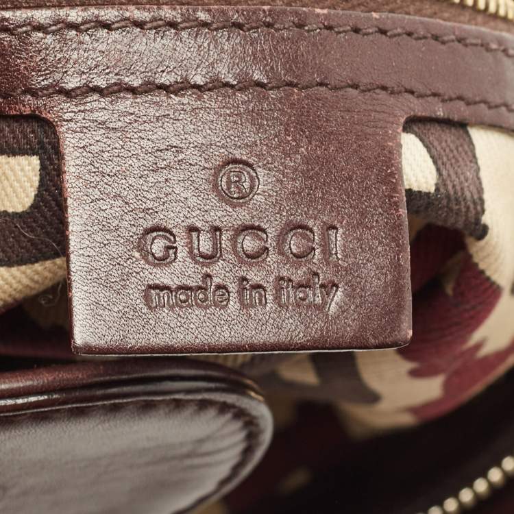 Pre Owned Gucci Dark Brown Guccissima Leather Horsebit Creole Hobo
