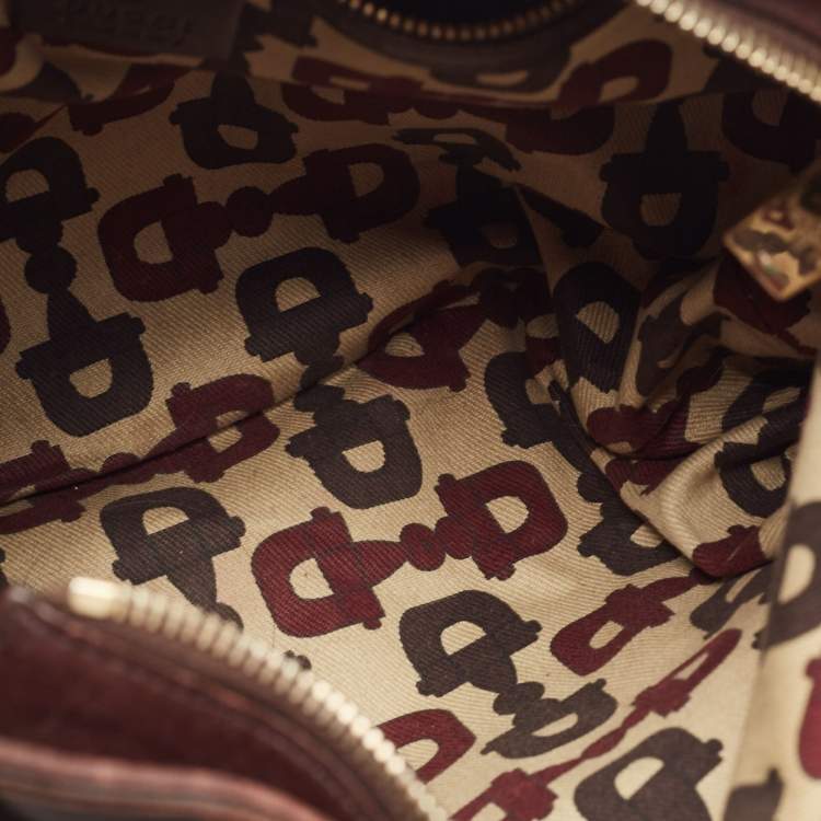 Pre Owned Gucci Dark Brown Guccissima Leather Horsebit Creole Hobo