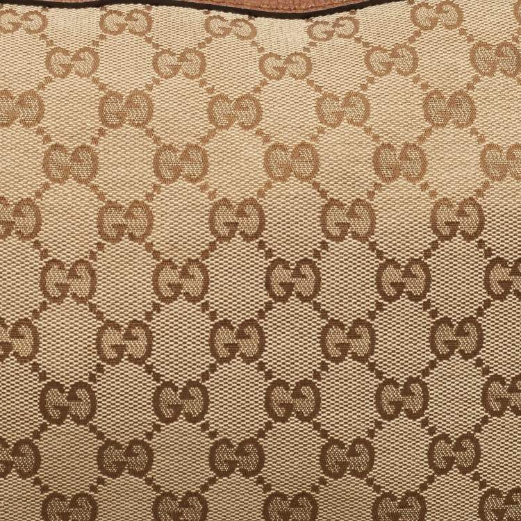 مملوكة مسبقًا Gucci Brown/Beige GG Canvas and Leather Medium Bella Hobo
