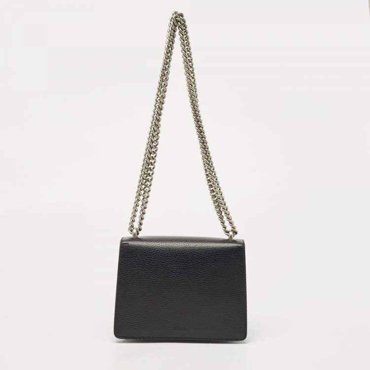 Pre Owned Gucci Black Leather Mini Dionysus Shoulder Bag