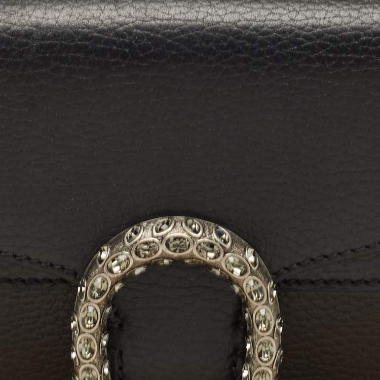 Pre Owned Gucci Black Leather Mini Dionysus Shoulder Bag