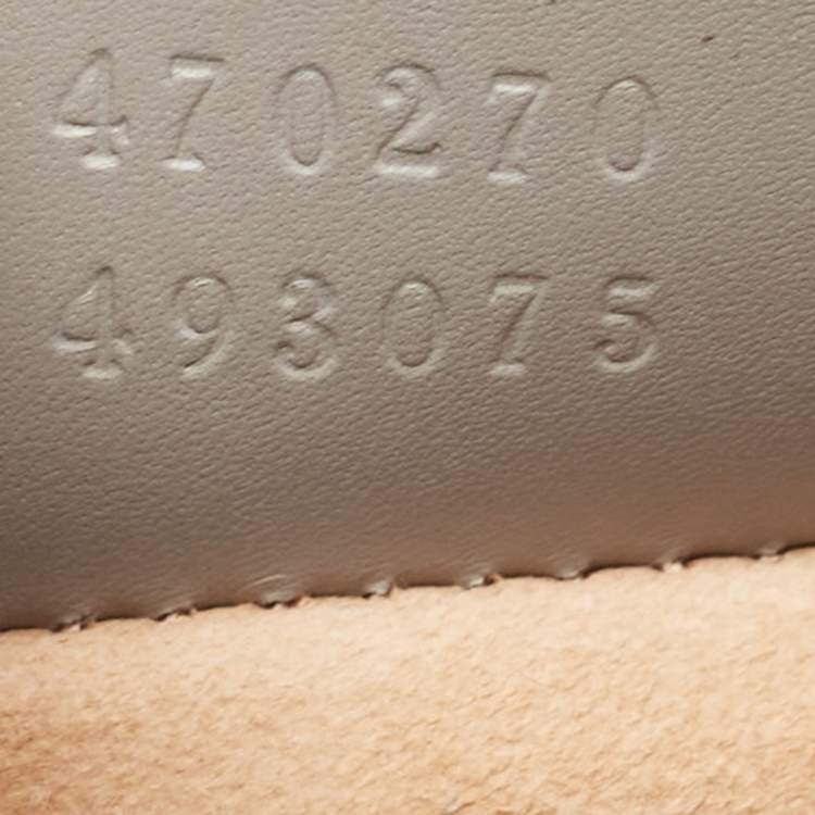 Pre Owned Gucci Grey Leather Mini Web Chain Sylvie Top Handle Bag