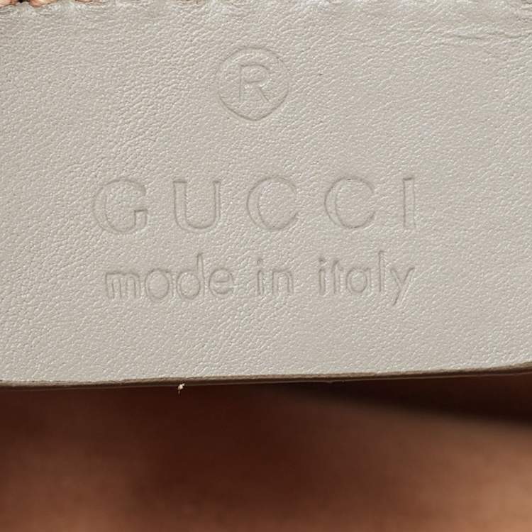 Pre Owned Gucci Grey Leather Mini Web Chain Sylvie Top Handle Bag