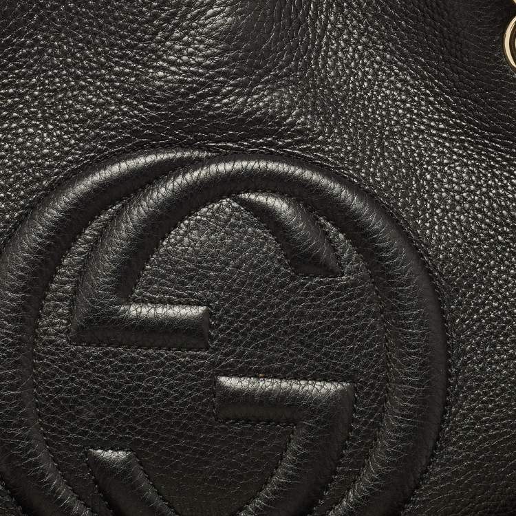 Pre Owned Gucci Black Leather Medium Soho Chain Shoulder Bag
