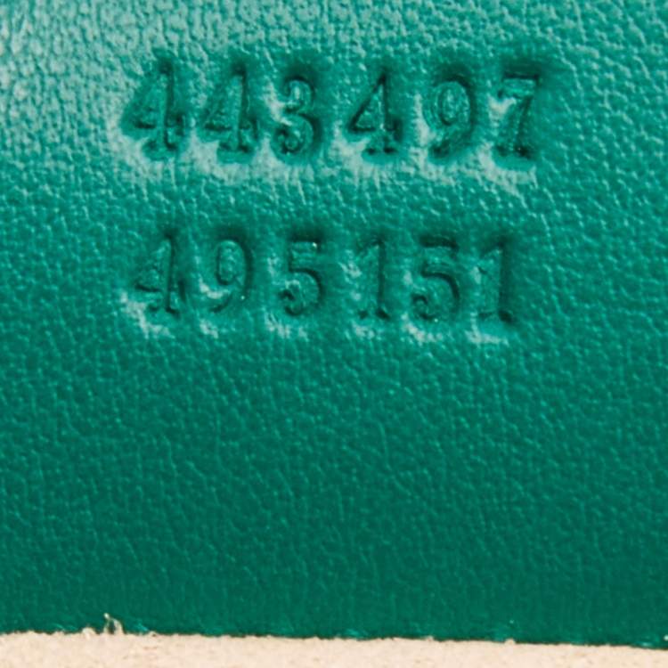 Pre Owned Gucci Green Matelasse Leather Small GG Marmont Shoulder Bag