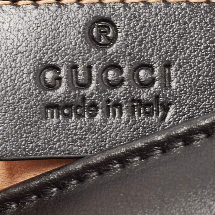 Pre Owned Gucci Black Matelassé Leather Mini GG Marmont Shoulder Bag