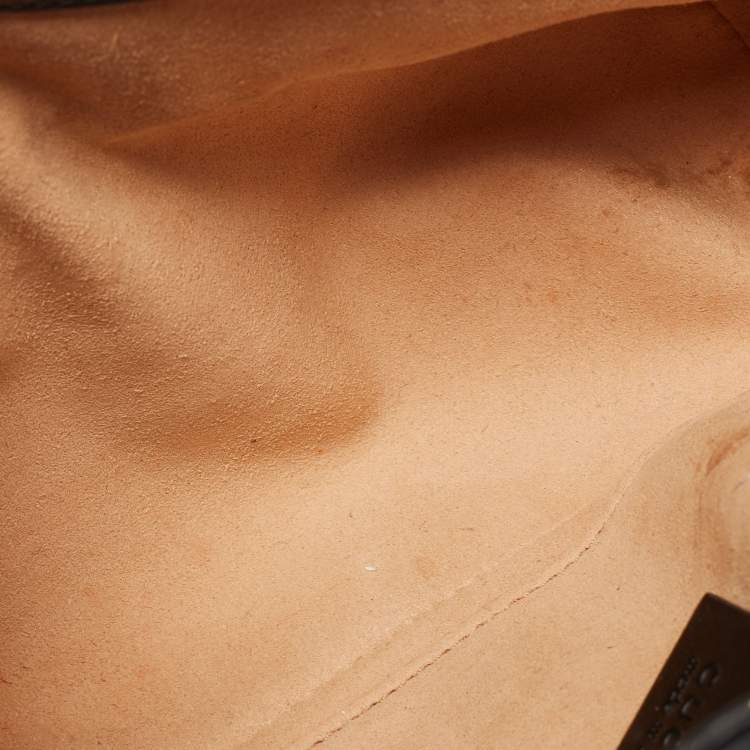 Pre Owned Gucci Black Matelassé Leather Mini GG Marmont Shoulder Bag