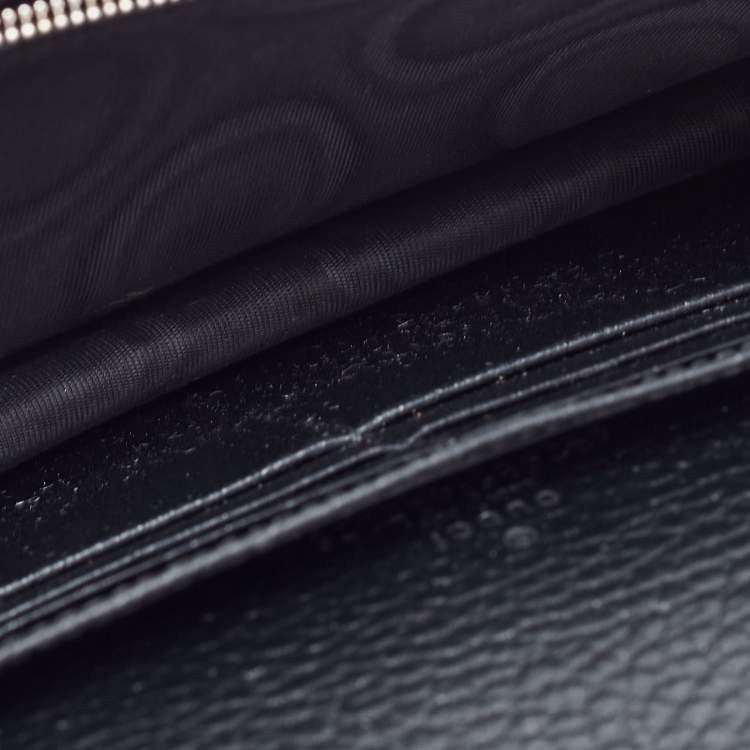 Pre Owned Gucci Black Leather Mini GG Marmont Chain Bag