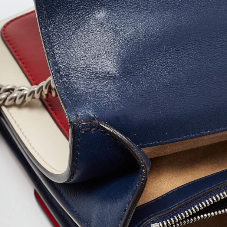 Pre Owned Gucci Tricolor Leather Medium Limited Edition Dionysus Crystals Shoulder Bag