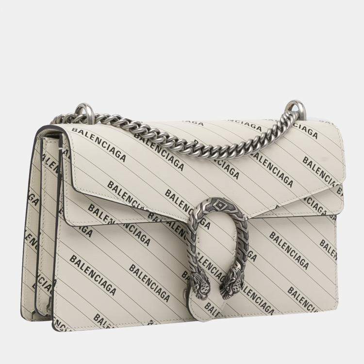 Gucci x Balenciaga The Hacker Project Small Dionysus Bag White in Leather  with Silver-tone - US