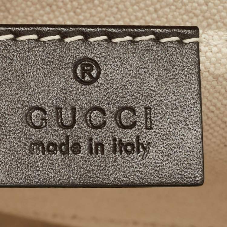 Pre Owned Gucci Dark Brown/Beige GG Canvas and Leather Medium Emily Chain Shoulder Bag