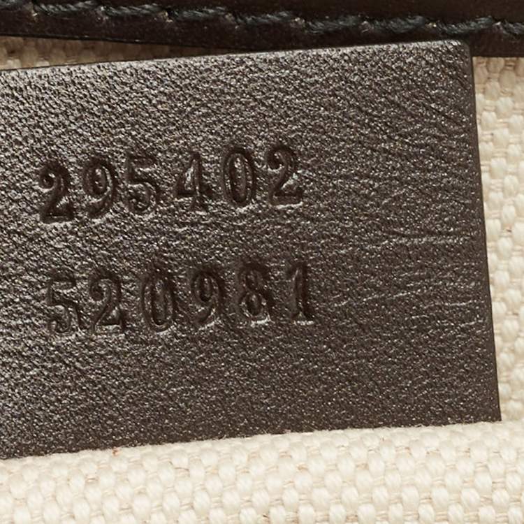 Pre Owned Gucci Dark Brown/Beige GG Canvas and Leather Medium Emily Chain Shoulder Bag