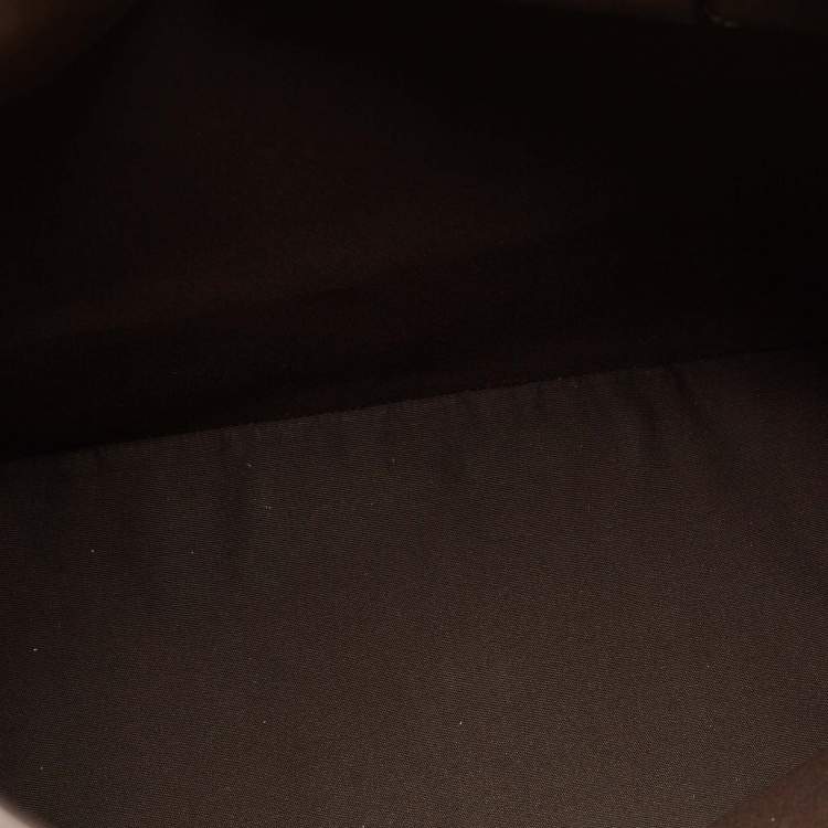 Pre Owned Gucci Dark Brown Canvas And Leather Large Shopping Tote