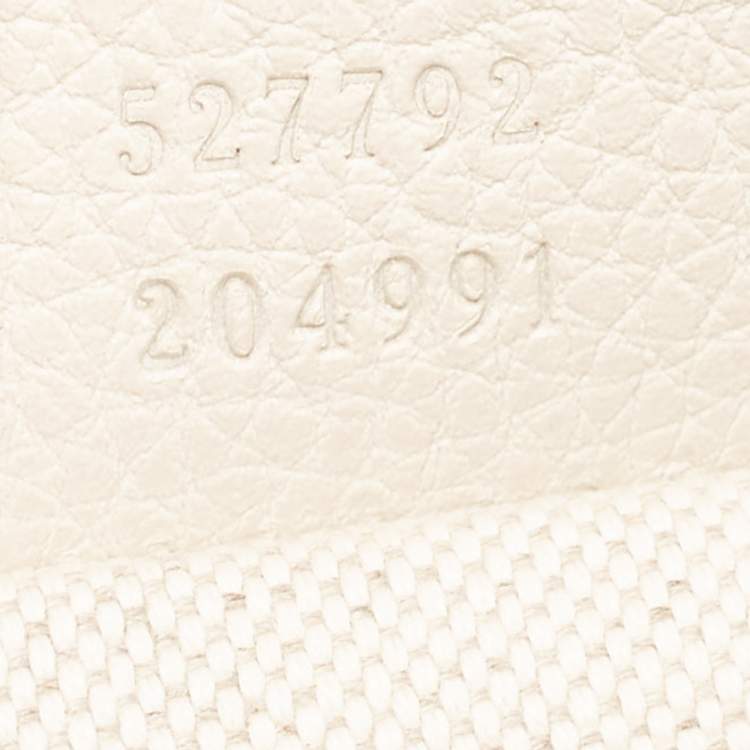 Pre Owned Gucci Off White Leather Logo Web Belt Bag