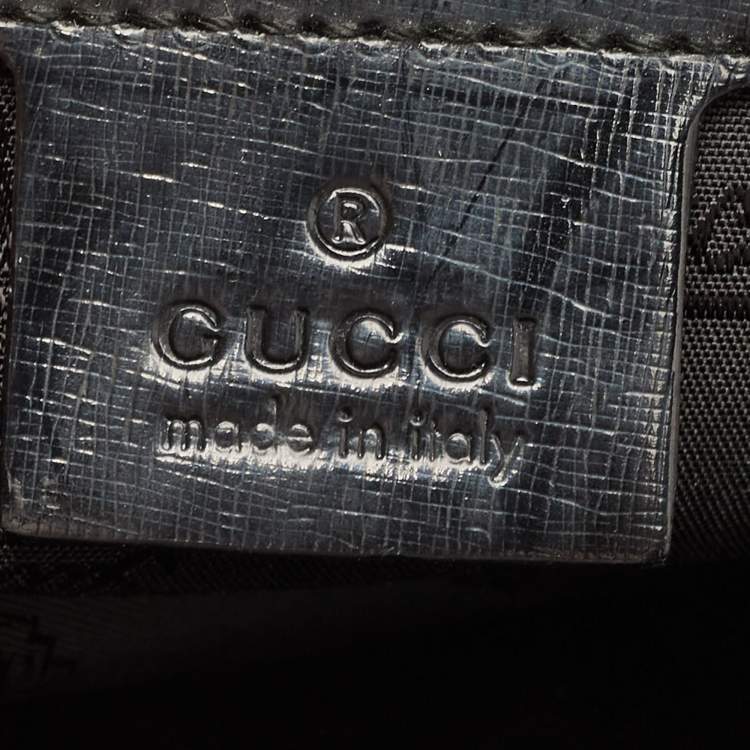 Pre Owned Gucci Black Coated Nylon and Leather Dialux Pop Bamboo Top Handle Bag