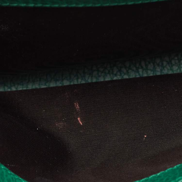 Pre Owned Gucci Green Leather Dionysus Wallet On Chain