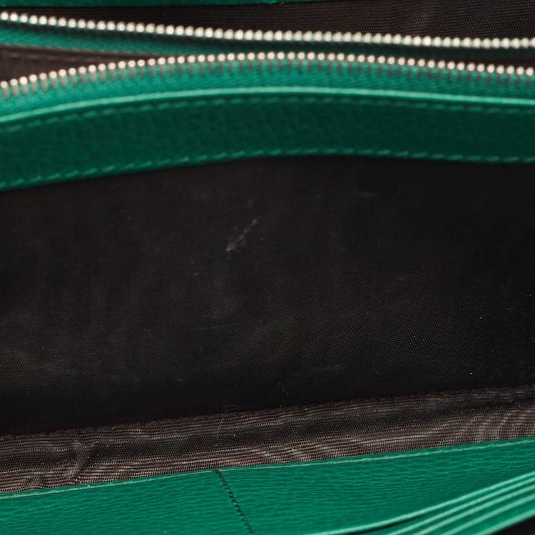 Pre Owned Gucci Green Leather Dionysus Wallet On Chain