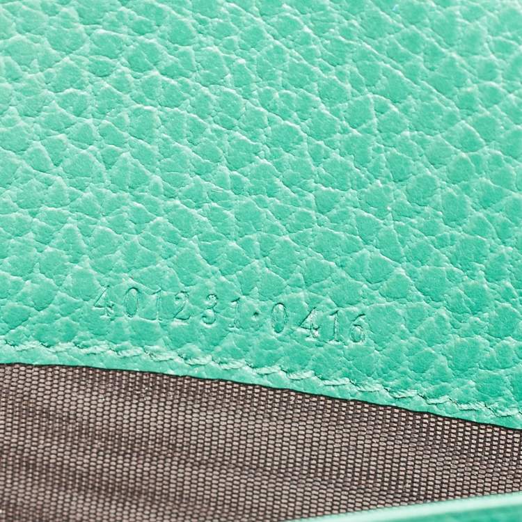 Pre Owned Gucci Green Leather Dionysus Wallet On Chain