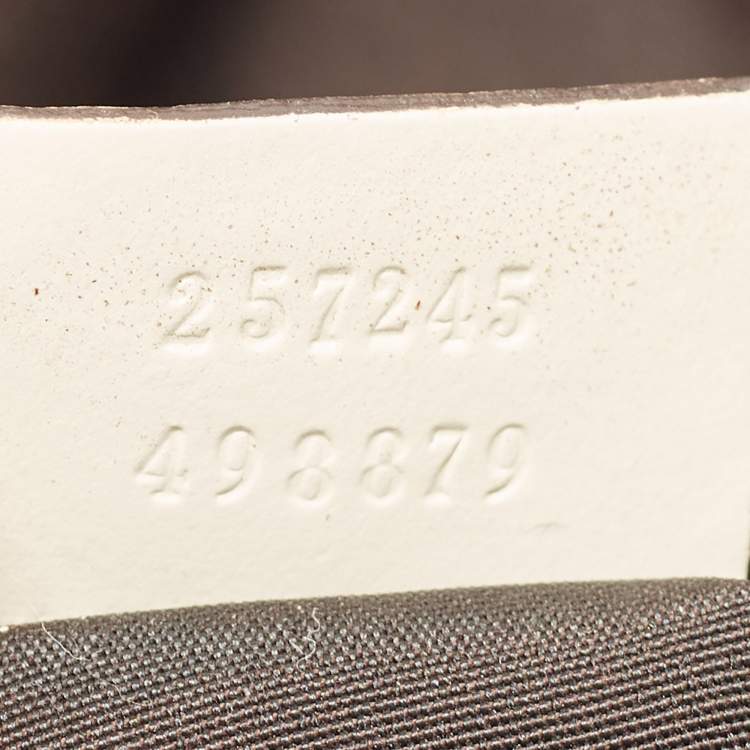 Pre Owned Gucci Off White/Blue Signature Print Canvas Large Shopper Tote