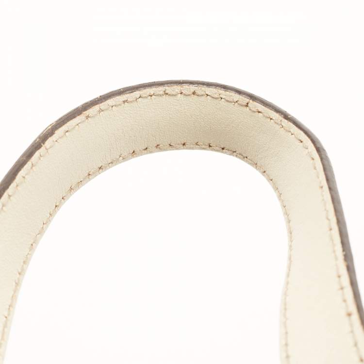 Pre Owned Gucci Off White/Blue Signature Print Canvas Large Shopper Tote