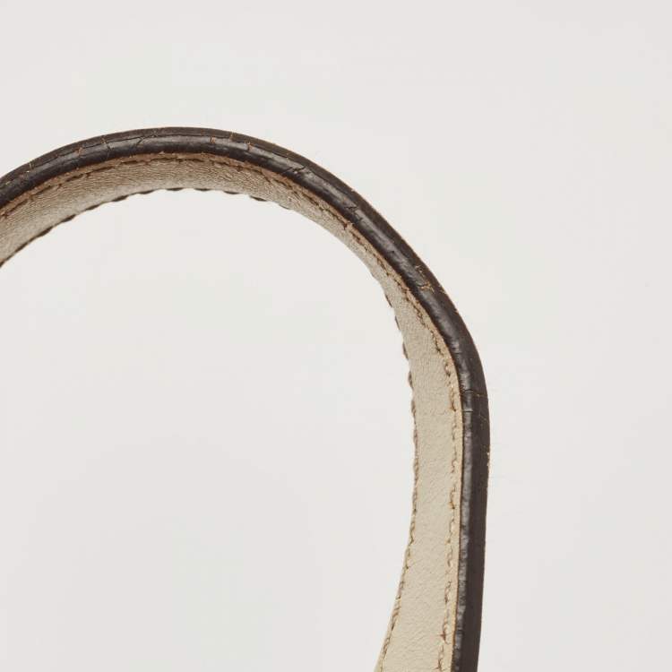 Pre Owned Gucci Off White/Blue Signature Print Canvas Large Shopper Tote