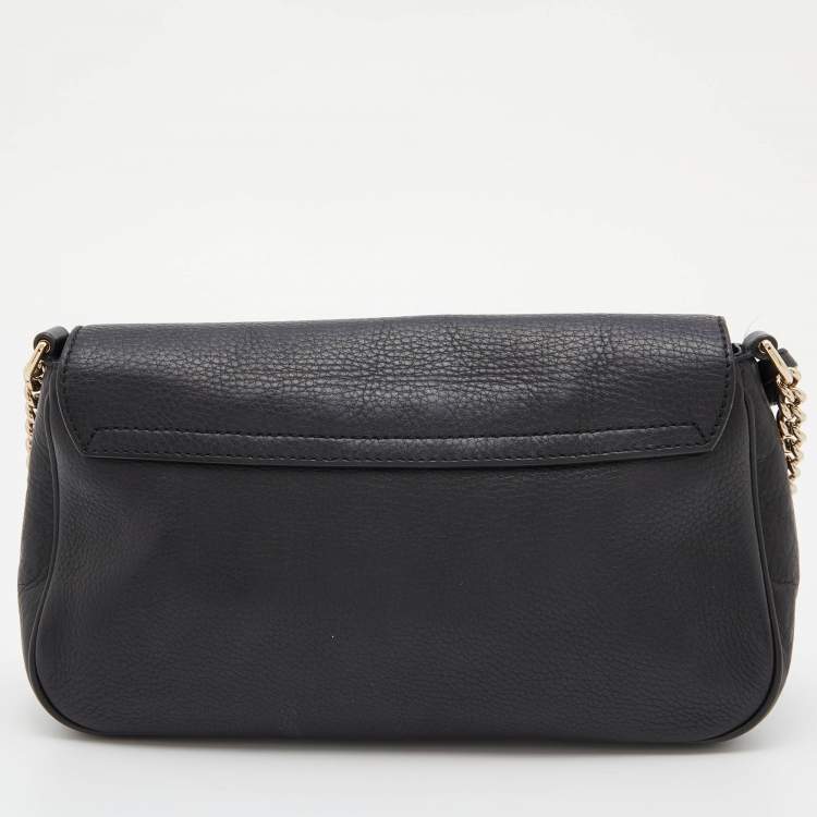Pre Owned Gucci Black Leather Flap Soho Chain Shoulder Bag