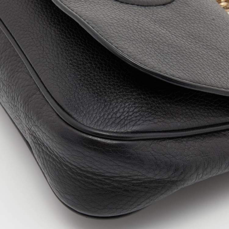Pre Owned Gucci Black Leather Flap Soho Chain Shoulder Bag