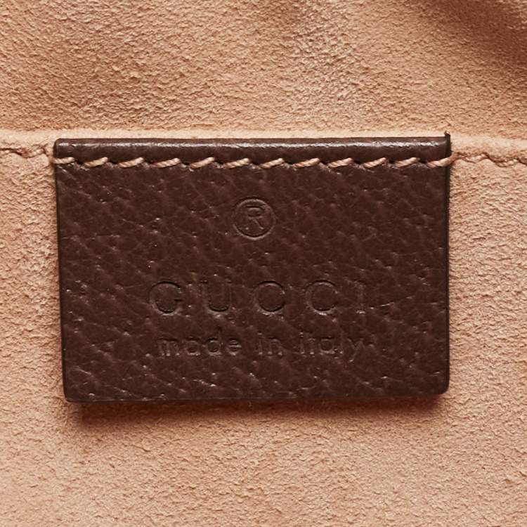 Pre Owned Gucci Beige GG Supreme Canvas and Leather Mini Ophidia Crossbody Bag