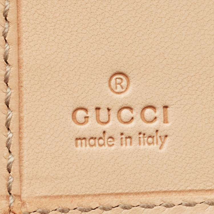 Pre Owned Gucci Blue/Beige Floral Print Canvas and Leather Wave Continental Wallet