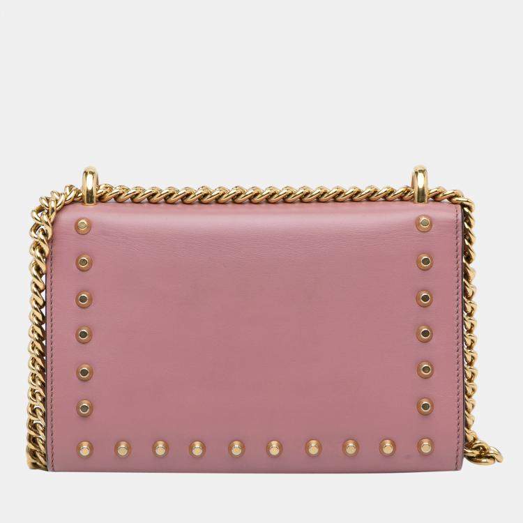 Pre Owned Gucci Pink Pearl Studded Padlock