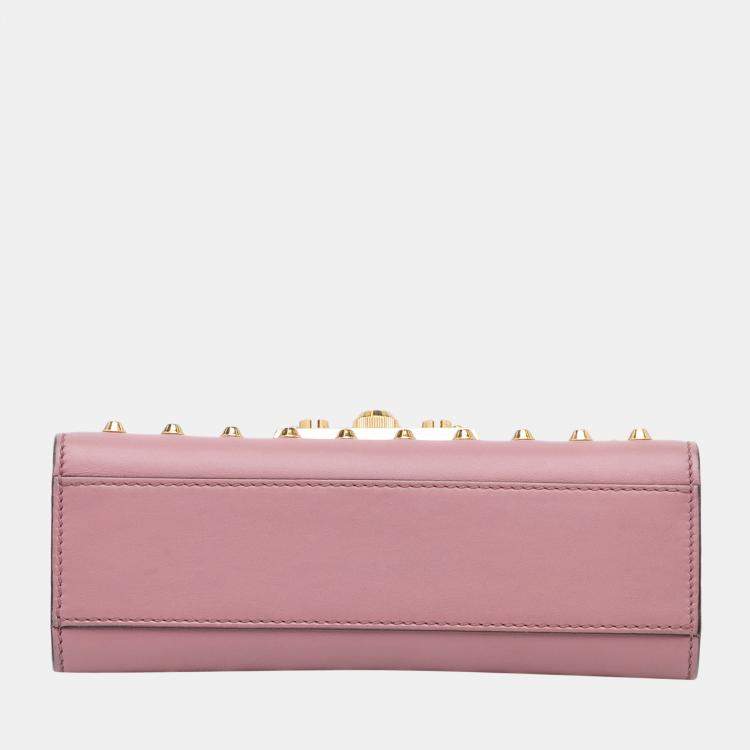Pre Owned Gucci Pink Pearl Studded Padlock