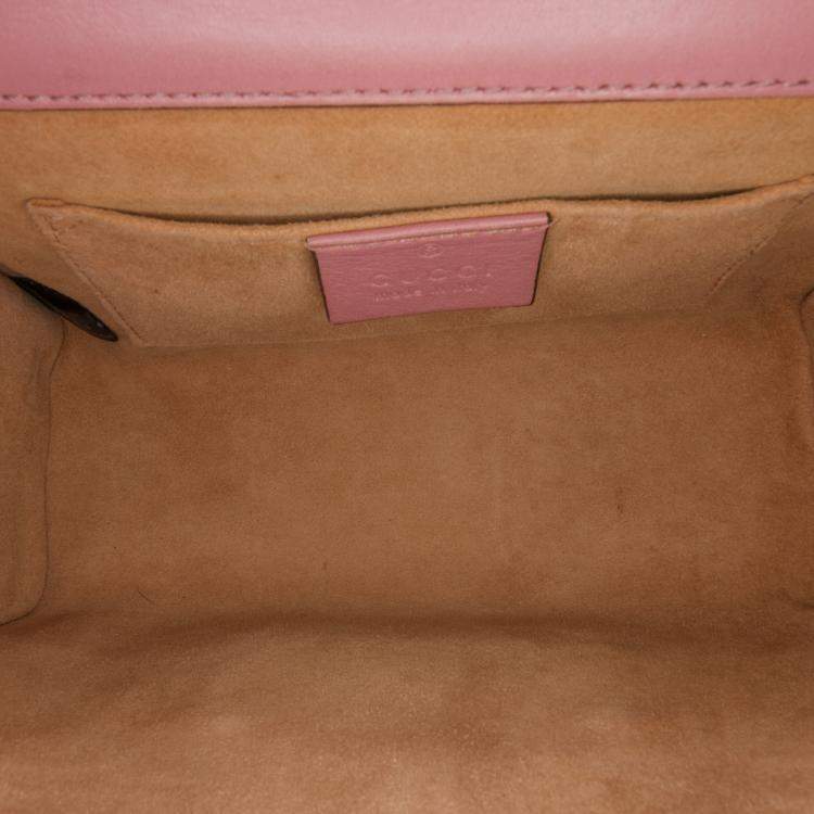 Pre Owned Gucci Pink Pearl Studded Padlock